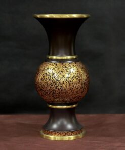 Lọ Hoa Bằng Đồng 2 Màu Họa Tiết Vân Đá, Cao 30cm