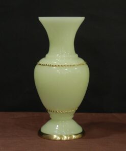 Lọ Hoa Trơn Đá Lưu Ly Bọc Viền, Cao 27cm