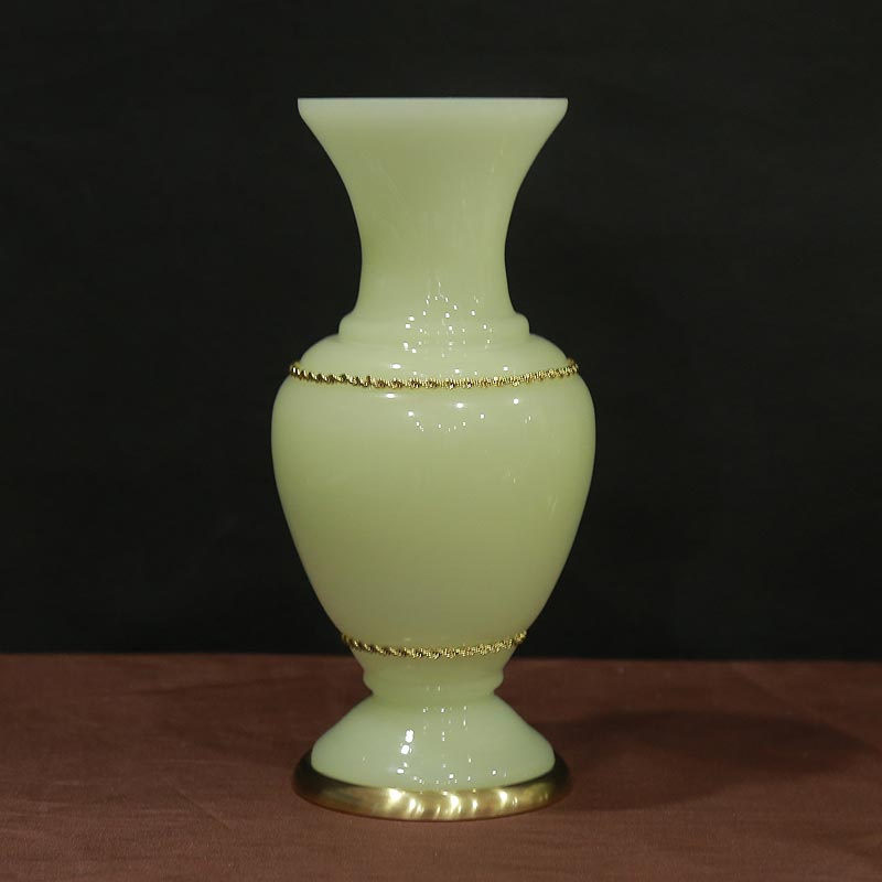 Lọ Hoa Trơn Đá Lưu Ly Bọc Viền, Cao 27cm