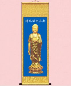 Tranh Lụa Hình Đức A Di Đà Thân Vàng Tịnh Tông